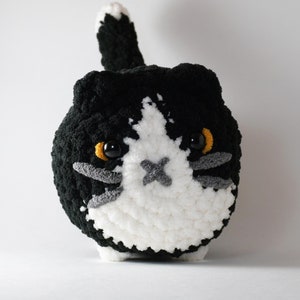Crochet Tuxedo Cat | Medium Handmade Plushie