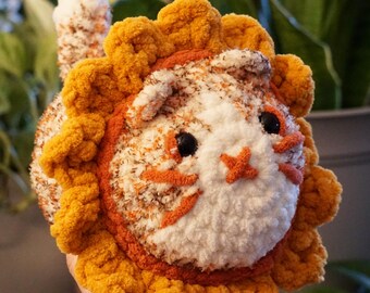 Crochet Sunflower Cat | Medium Handmade Plushie