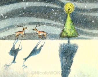 ACEO Archival Print -- Christmas Meeting