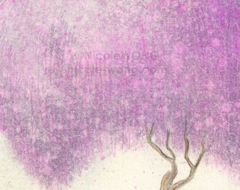 Original ACEO Drawing and Painting -- The Tree