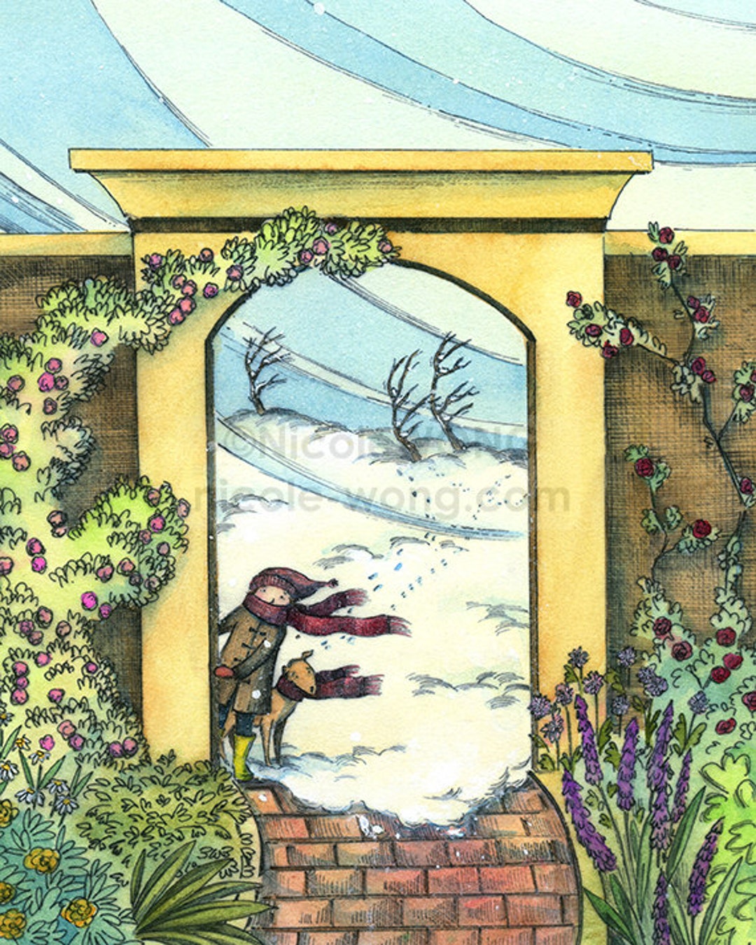 8x10 Signed Archival Art Print -- Winter Garden - Etsy