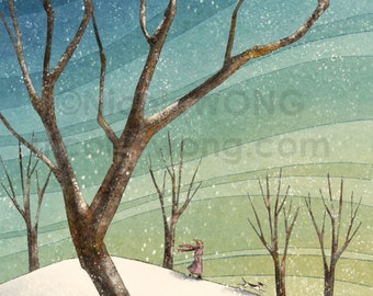 ACEO Archival Print -- Winter Walking