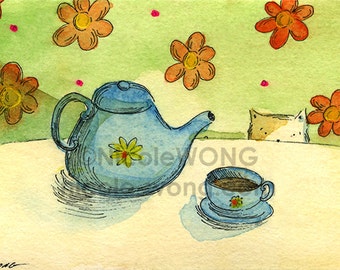 ACEO archival Print -- Tea Time