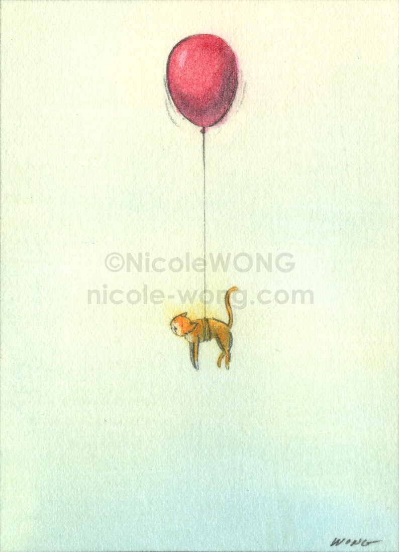 Original ACEO Drawing and Painting Floating