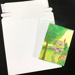 Original ACEO Painting Cottage image 2