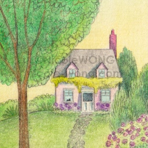 Original ACEO Painting Cottage image 1