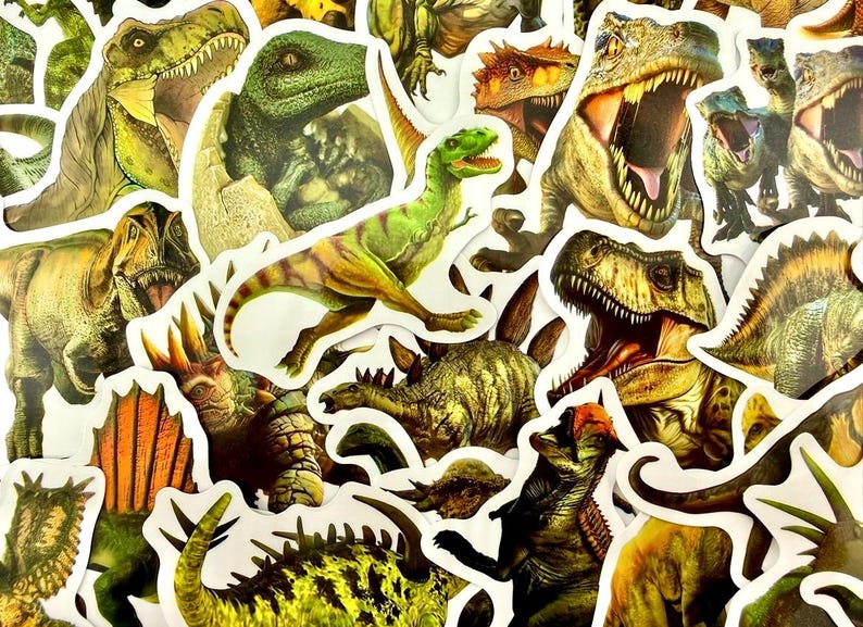Dinosaur Stickers - Etsy