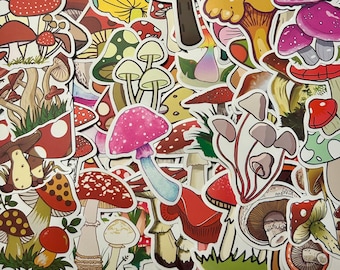 Enchanting Cottagecore Mushroom Sticker Set: Whimsical Fungi, Fantasy Designs, Waterproof Vinyl for Nature Lovers