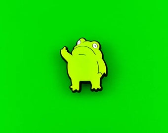 Sassy Frog Flipping Bird Shoe Charm - Humorous Adult Jewelry Accessory for Friends
