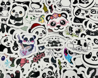 Panda Stickers | Waterproof Vinyl Decals for Laptop, Hydro Flask | Otter Family Decal, Wildlife Sticker