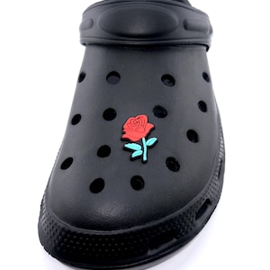 Elegant Rose Flower Shoe Charm: Floral Accessory for Clogs, & Footwear Decoration