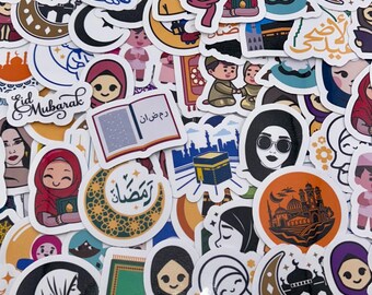 Eid Stickers Ramadan  | Waterproof Vinyl Decals for Laptop, Hydro Flask | Family Decal, Sticker