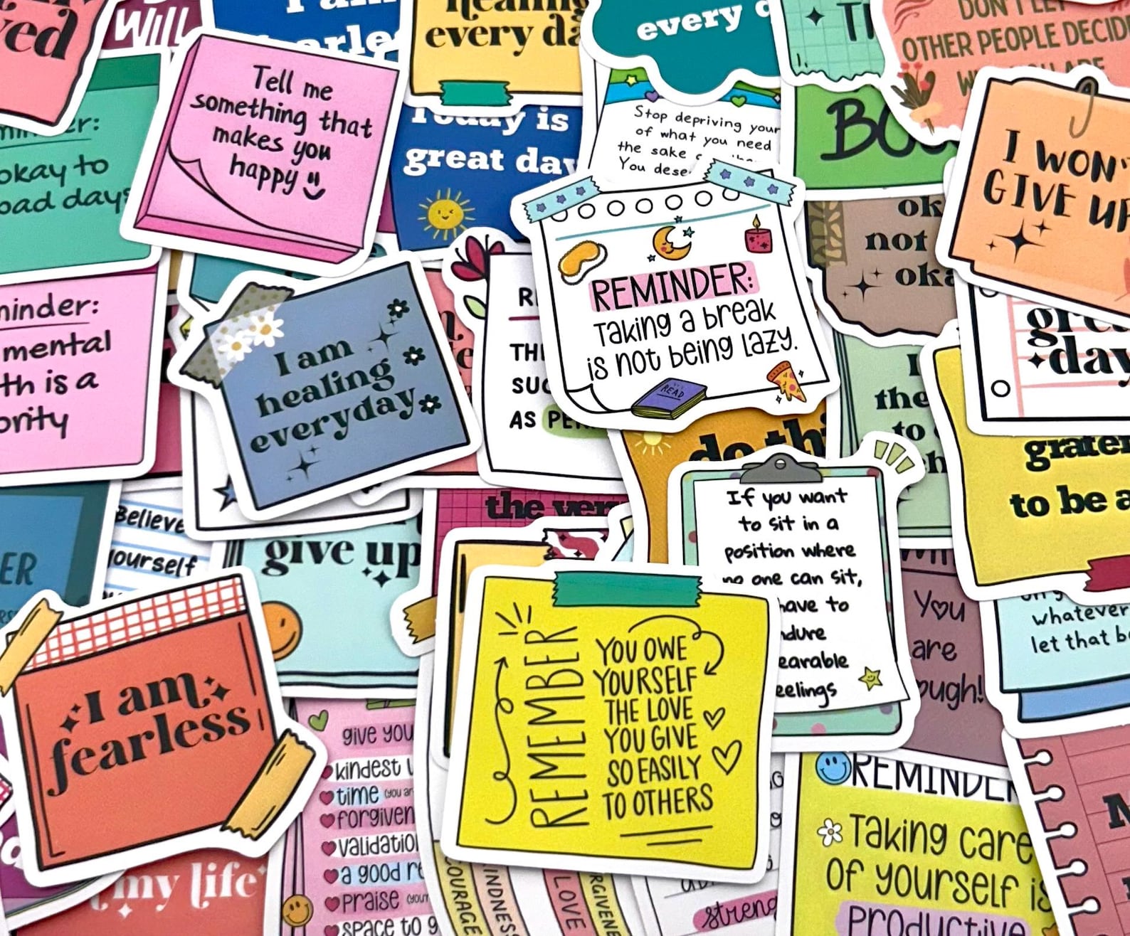 Affirmation Sticker Pack • Positive Quote Stickers • Mental Health ...