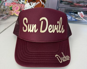 Customizable Game Day Trucker Hat - Sports Mom - Team Name, Team Colors, Last Name