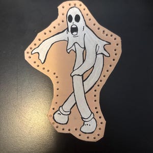 Handgemachter Koko Clown Geist Aufnäher aus Leder: Betty Boop Cartoon