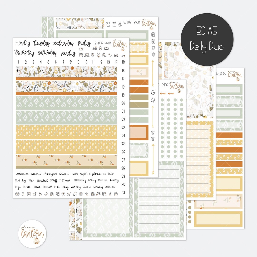 Daily Double Sticker Daily Duo Planner Stickers | Erin Condren A5 Daily Duo | 390 - Etsy