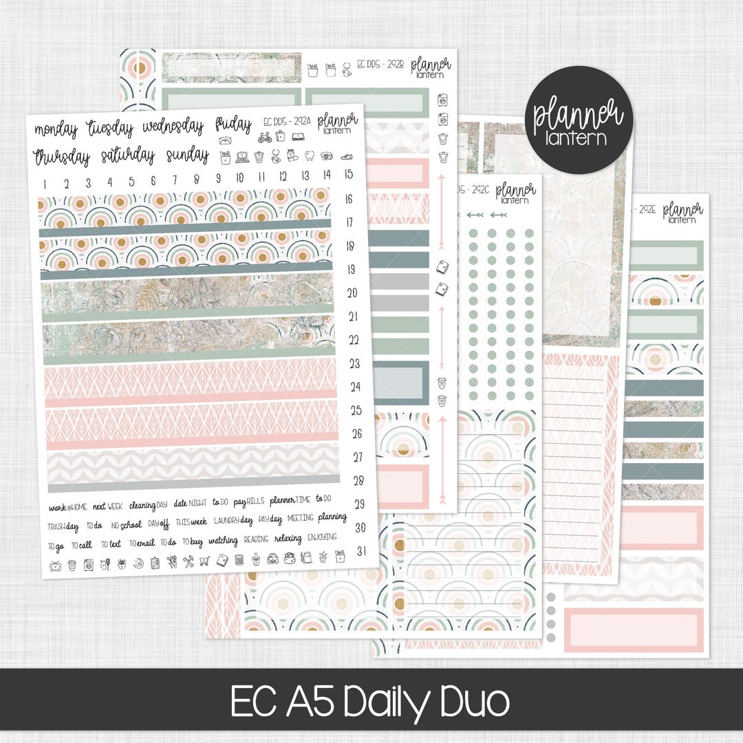 Daily Duo Planner Stickers | Erin Condren A5 Daily Duo | 292 - Etsy