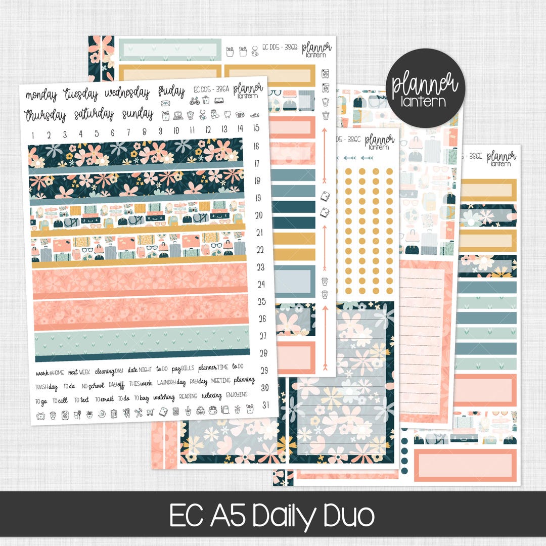 Daily Duo Planner Stickers | Erin Condren A5 Daily Duo | 386 - Etsy