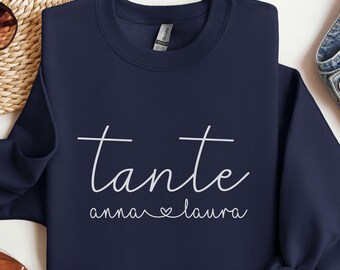 Personalized Auntie Sweater with Name Custom Sweatshirt Gift for Aunts Pregnancy Announcement Personalized Gift