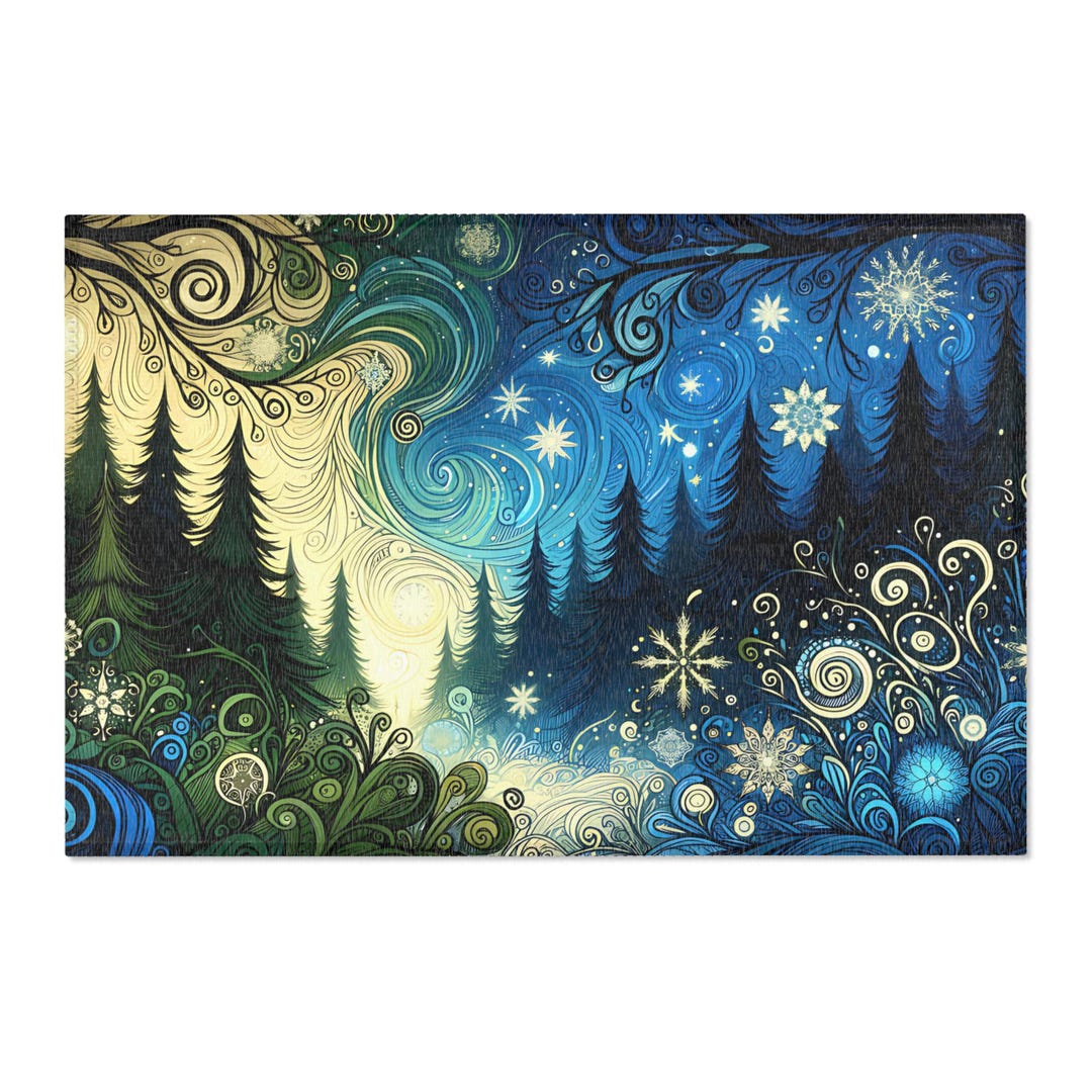 Winter Solstice Area Rug Magical Home Decor, Cozy Winter Floor Mat ...