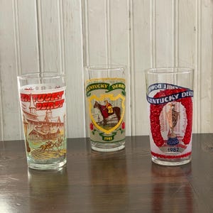 Set of Three Kentucky Derby Mint Julep Glasses 1978, 1981, 1982