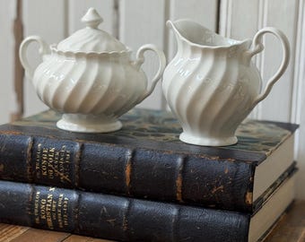Johnson Brothers Regency Swirl Creamer & Sugar Bowl