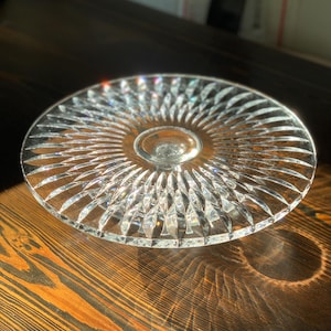 Block Chalet Footed Crystal Cake Plate