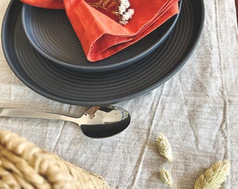 Burnt Orange Linen Napkins Set, Rustic Terracotta Wedding Napkins