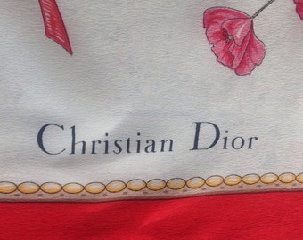 Crhistian Dior Flower Print/Rabbit Scarf