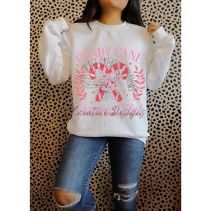 White Candy Cane Christmas Shirt, Sweatshirt, Christmas Lovers, Christmas Spirit, Holiday Gift, Candy Cane Lane