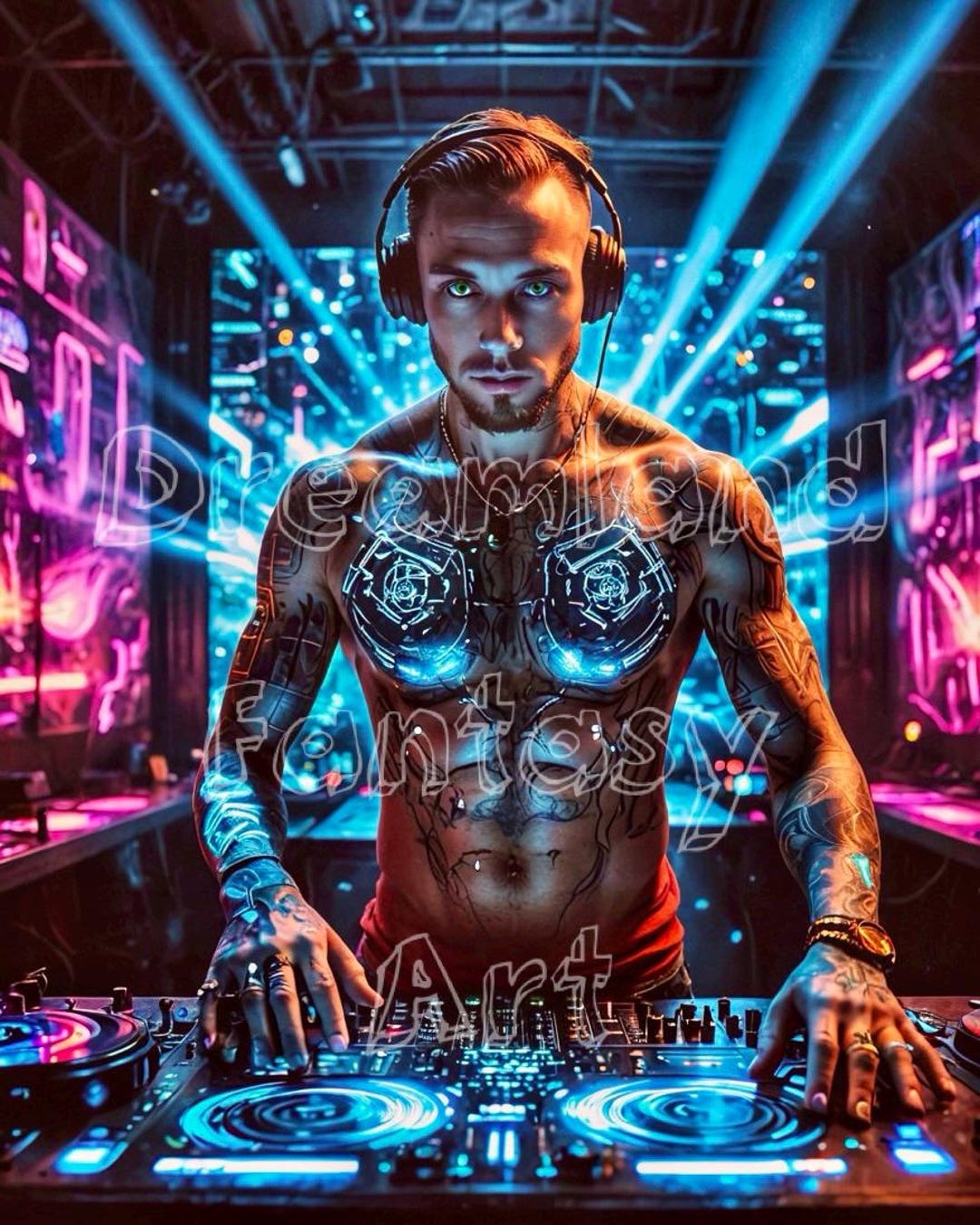 Kane Fi DJ Kane Cyborg Male Art | Futuristic Digital Download | 8x10 Print ...