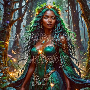 Mother Earth Fantasy Art | Mother Nature Digital Download | Size 8x10 + 5x7 Exclusive Character Backstory Download | Spiritual Décor