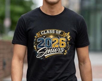 Camiseta de graduación de la promoción de 2026, camiseta de graduación de la promoción de 2026, camiseta universitaria vintage para estudiantes de último año, regalo de camiseta de la promoción de 2026, camiseta unisex para el último año de estudios.