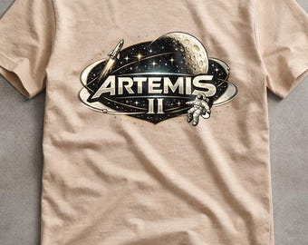 Camiseta vintage Artemis II Around The Moon, camiseta de misión espacial, gráfico estilo retro de la NASA, camiseta de astronauta del alunizaje.