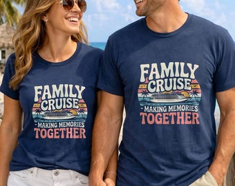 Camiseta Crucero Familiar 2026, Camiseta Creando Recuerdos Juntos, Camisetas a Juego para Crucero Familiar, Camiseta para Vacaciones en Crucero Familiar, Viaje Retro en Crucero al Atardecer