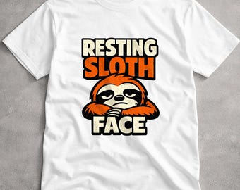 Camiseta con cara de perezoso en reposo para hombre y mujer. Divertida camiseta de animal perezoso. Regalo humorístico para introvertidos. Camiseta para amantes de los perezosos.