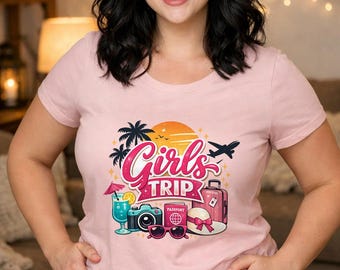 Camiseta para viajes de chicas, camiseta de vacaciones para mejores amigas, conjunto a juego para fin de semana con amigas, camiseta de regalo de viaje para despedida de soltera.