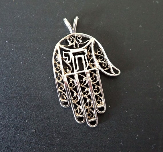 KABBALAH Chai HAMSA Sterling Silver Charm Amulet Genuine - Etsy