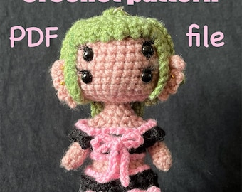 Portals creature/nymph crochet pattern PDF for Melanie Martinez inspired doll/keychain