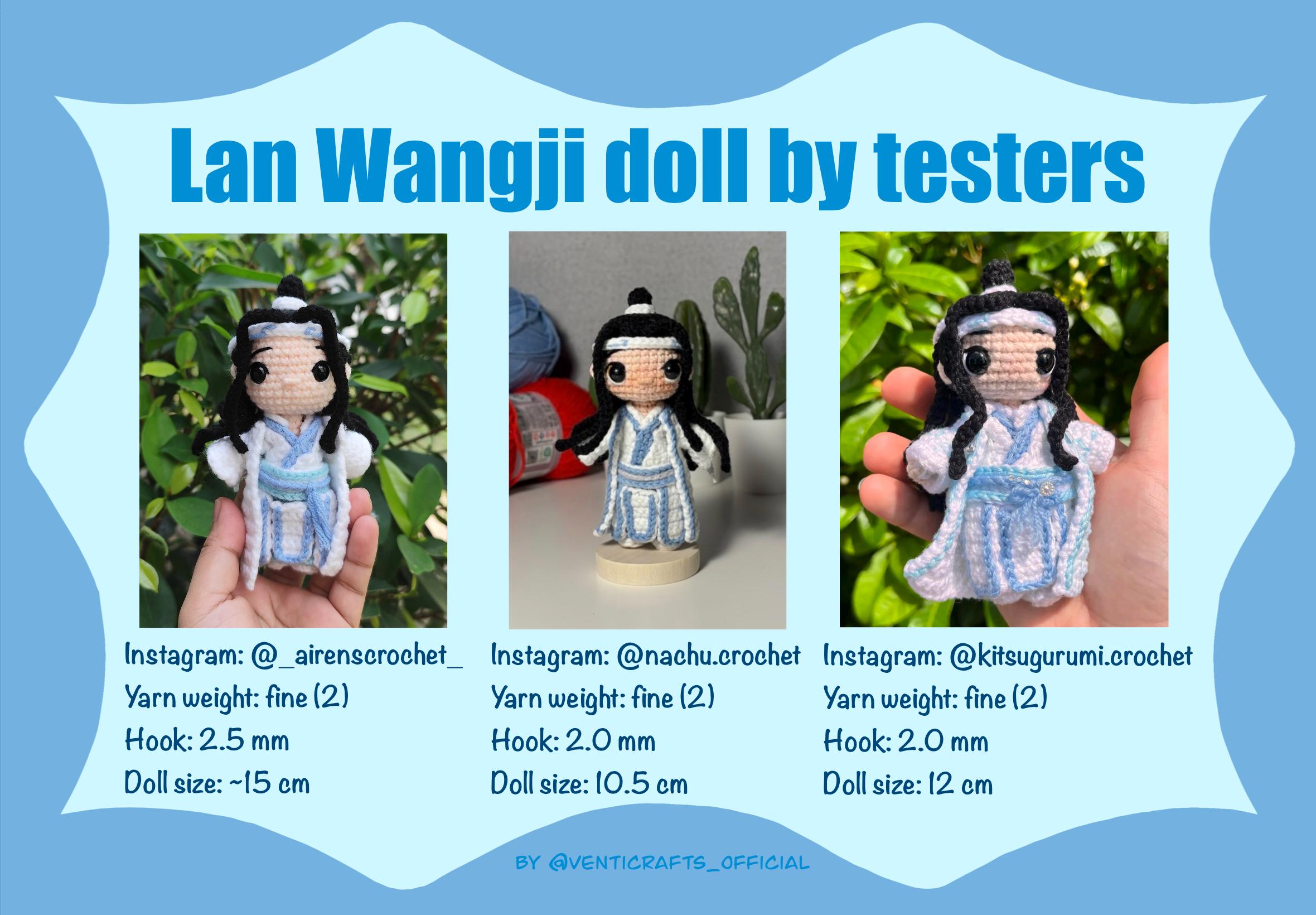 Lan Wangji Crochet Pattern PDF for Mo Dao Zu Shi Inspired Doll