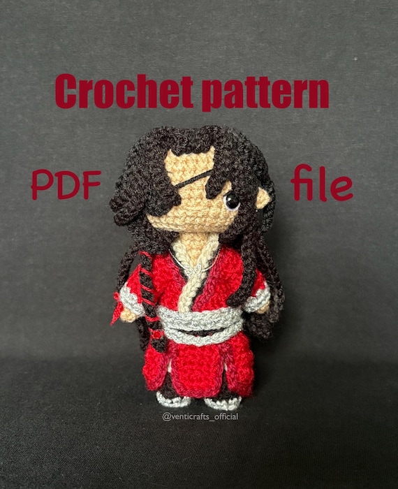 Hua Cheng Crochet Pattern PDF for Tian Guan Ci Fu Inspired Doll