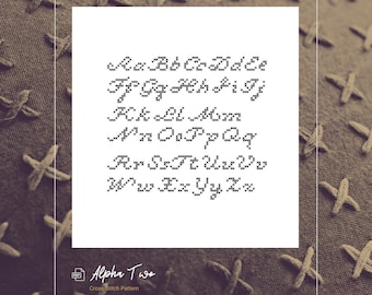 Alpha Two - A Script Cross-Stitch Alphabet Downloadable Cross-Stitch Pattern