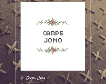 Carpe JOMO Downloadable Cross-Stitch Pattern