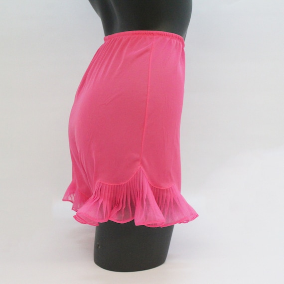 60's Hot Pink Nylon Pettipants with Sheer Pleated… - image 5