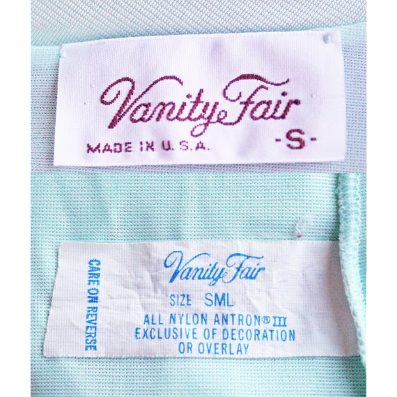 90's Vanity Fair Blue Button Front Nylon Robe / S… - image 10