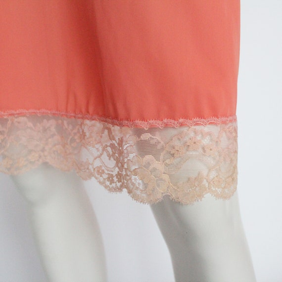 60's Artemis Full Slip with Lace Trim / Coral / S… - image 7