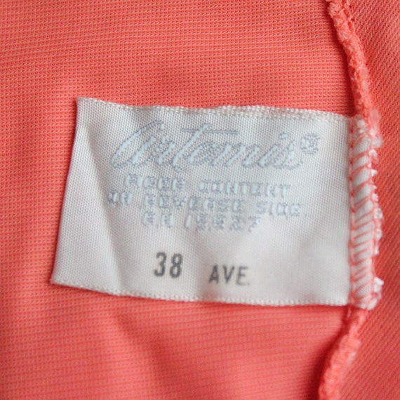60's Artemis Full Slip with Lace Trim / Coral / S… - image 10