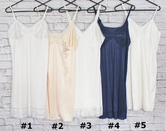 Vintage Nylon Full Slips / Your Choice / Size 40 / Large