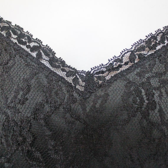 50s / 60's  Black All Lace Full Slip / Size 38 / … - image 8