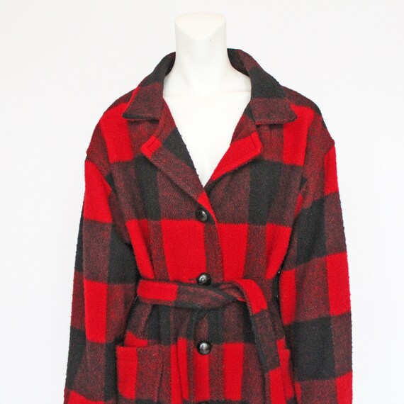 Vintage Woolrich Red and Black Buffalo Plaid Belt… - image 4